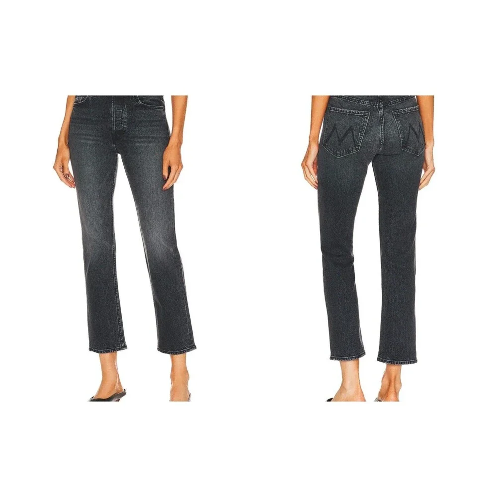 MOTHER Superior The Tomcat Ankle Jeans Wash on The Fly Black High Rise Size 27